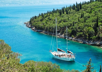 greek island with small beach